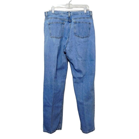 L L Bean Jeans 16MT Blue Denim Flat Front 5 Pocket 100% Cotton - Picture 5 of 7